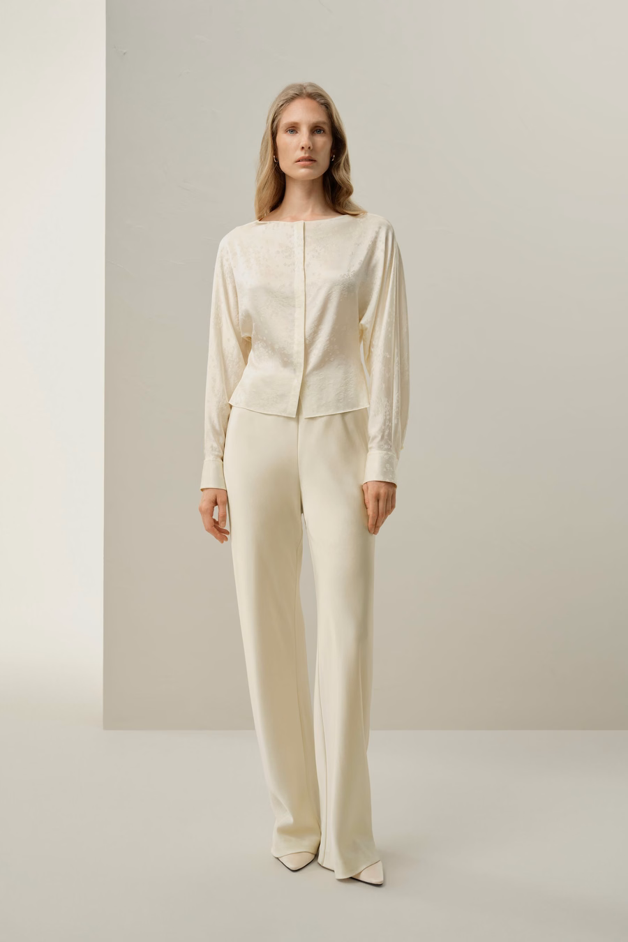 Blusa de seda jacquard YING