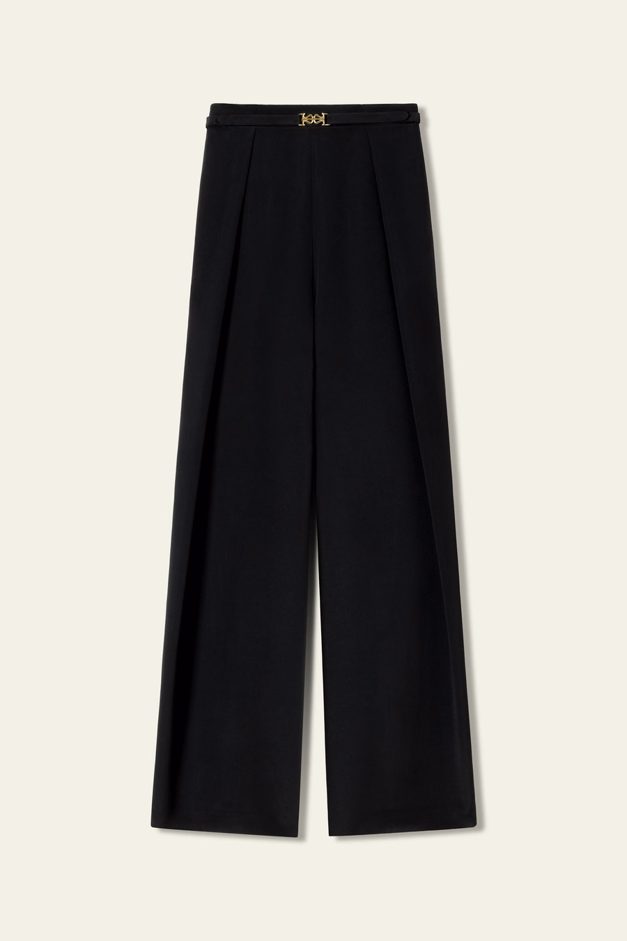 Pantalón de pierna ancha de crepé pesado y elástico