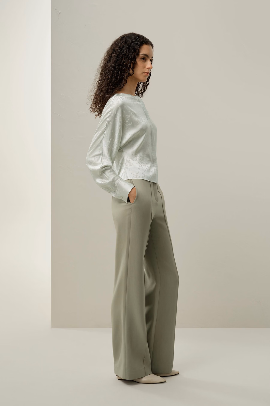 Blusa de seda jacquard YING