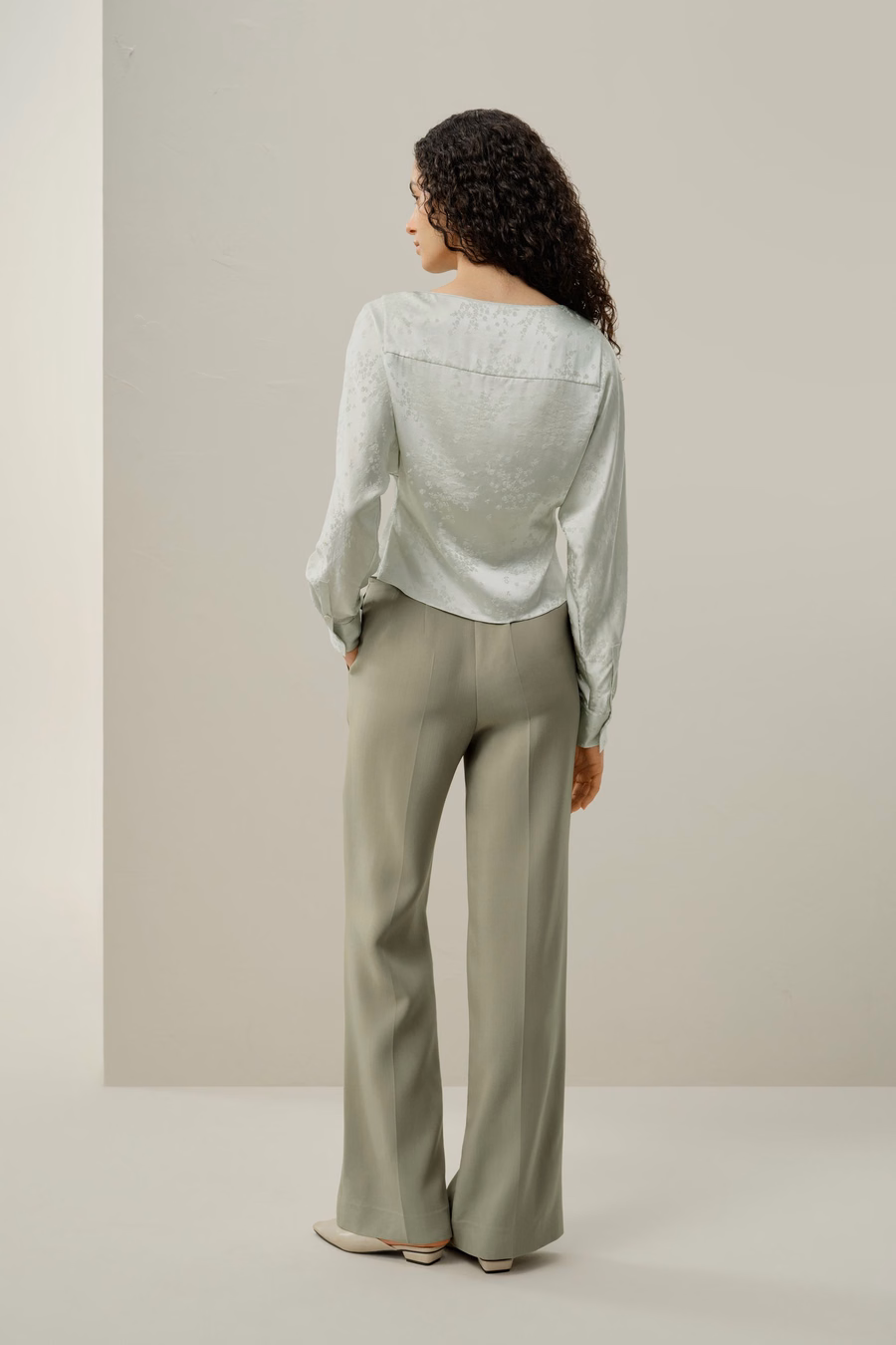 Blusa de seda jacquard YING