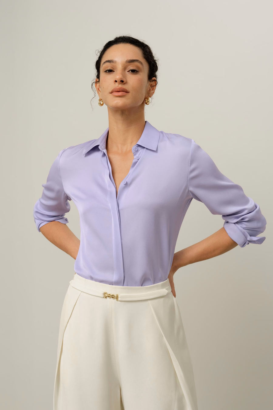 Camisa de Georgette Doble Stretch