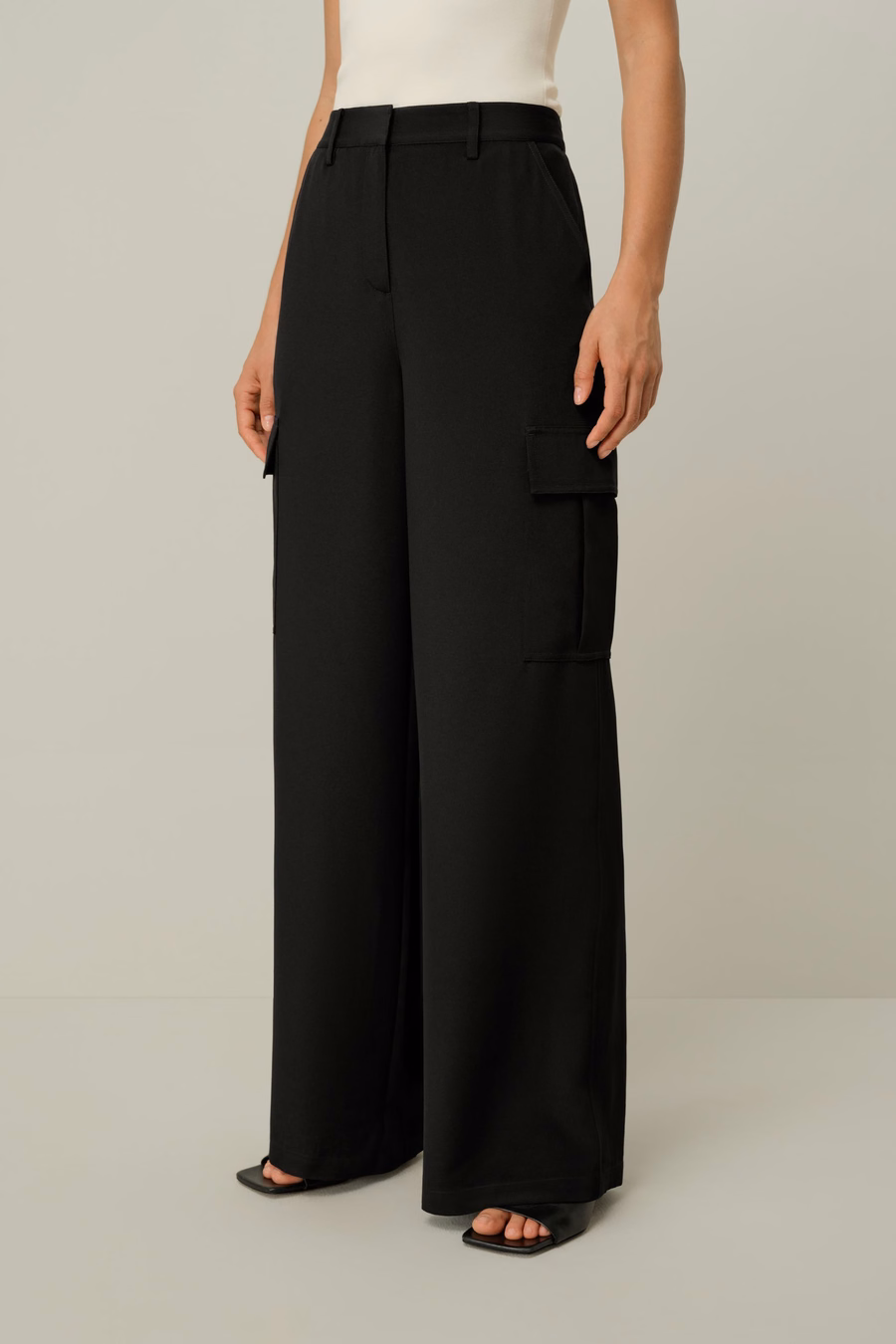 Pantalones Cargo de Seda Crepé