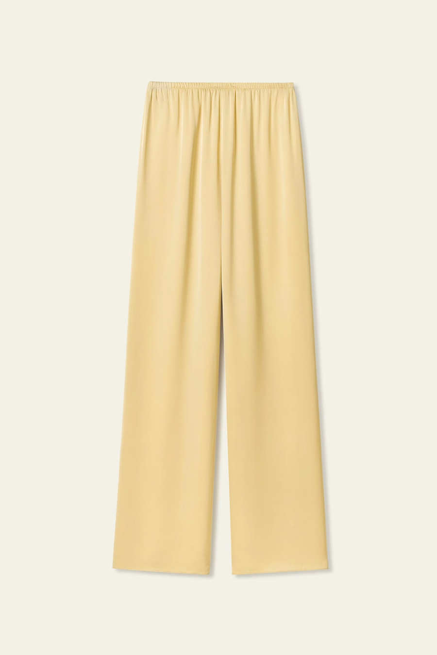 Pantalones rectos de georgette de seda elástica