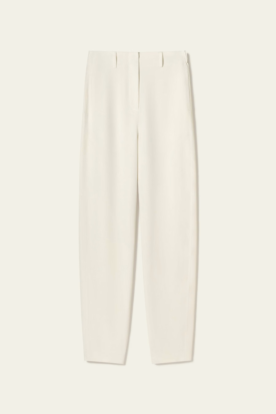 Pantalones de crepé de seda con costura curva