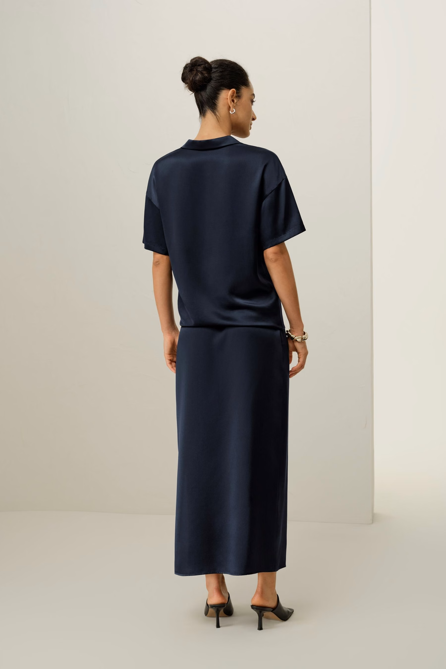Top Tipo Polo de Seda Charmeuse Lavable