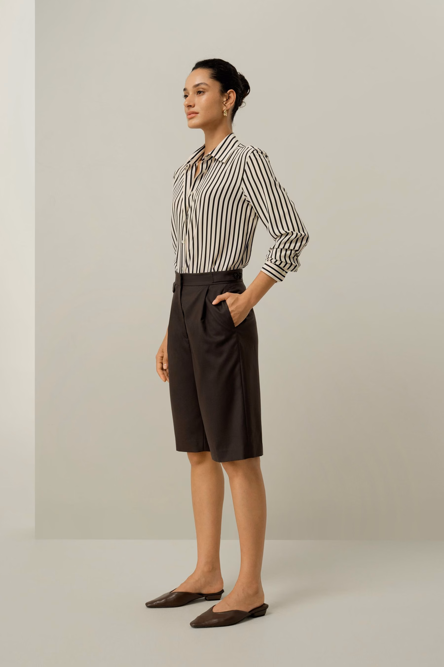 Camisa de Seda Rayada