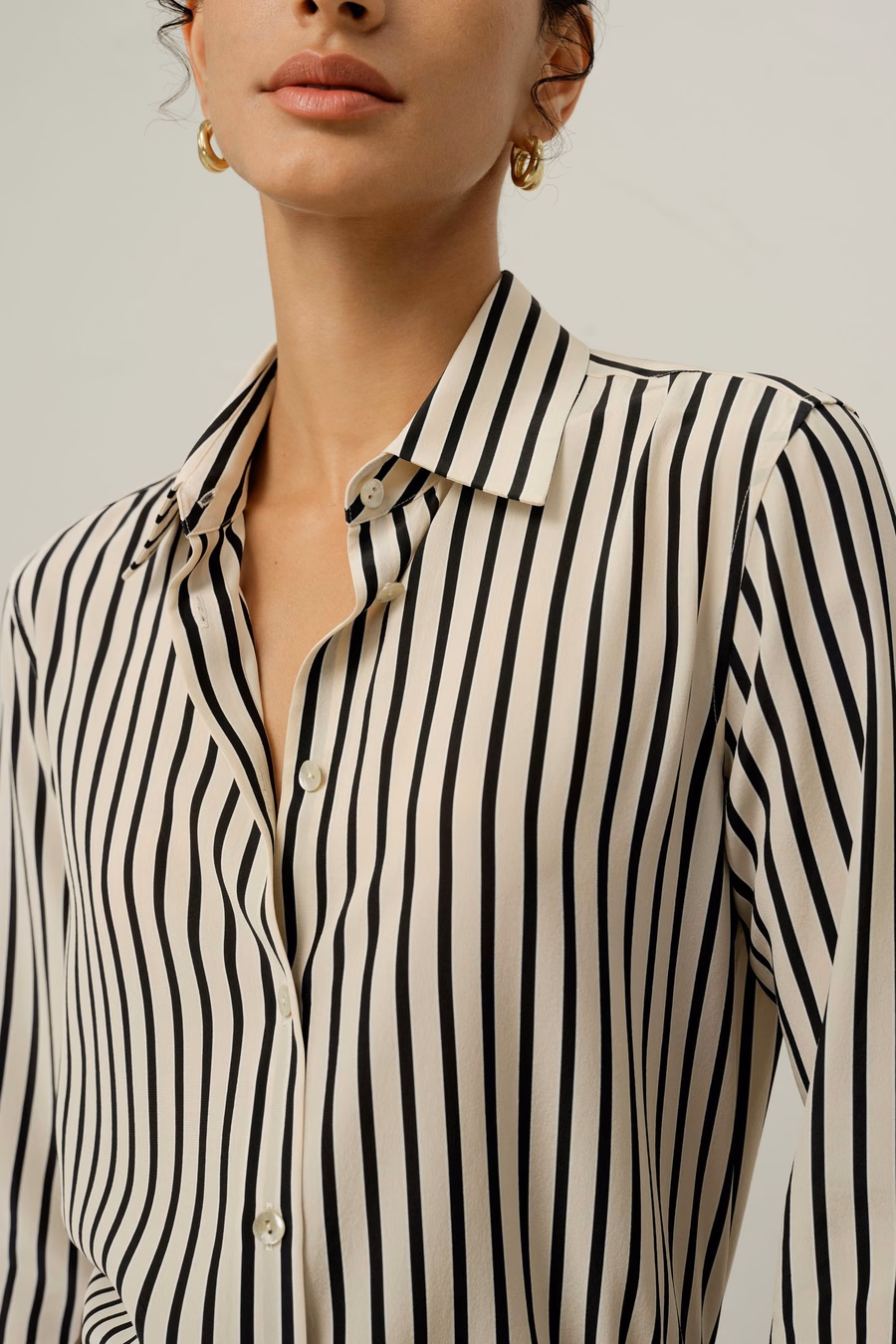 Camisa de Seda Rayada