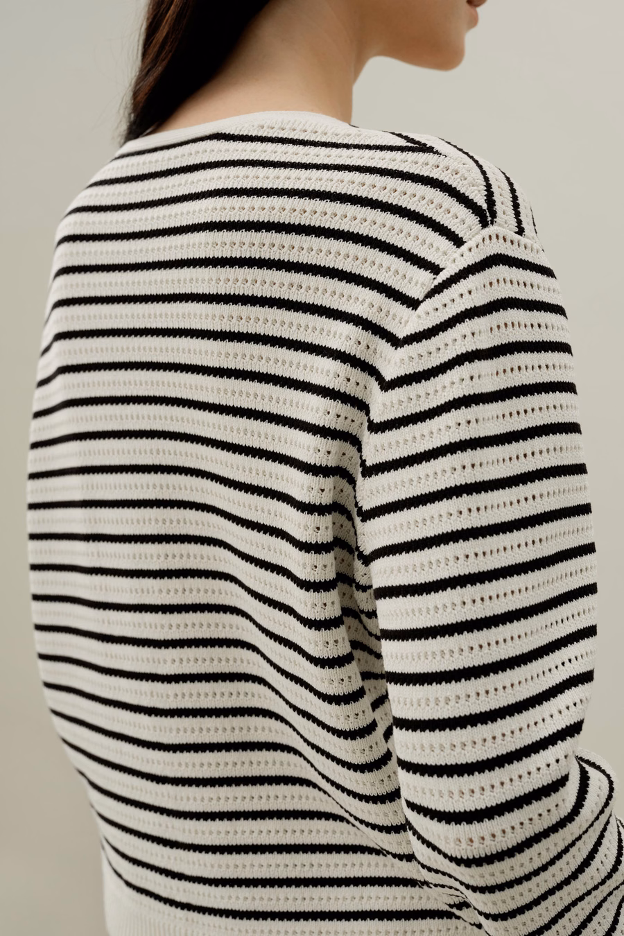 Toscana Cardigan Rayado de Punto Abierto
