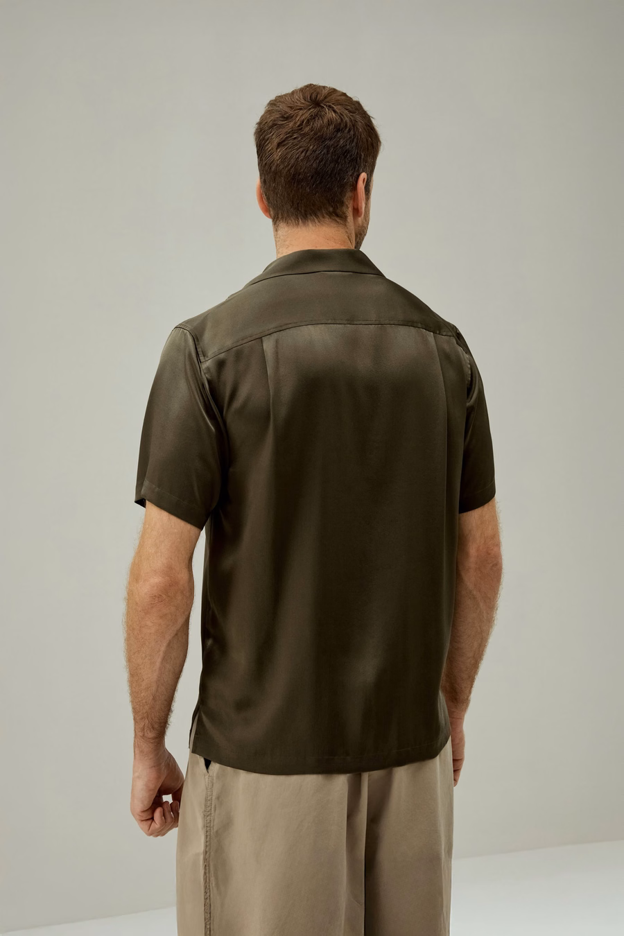 Camisa de Campamento de Seda para Hombre