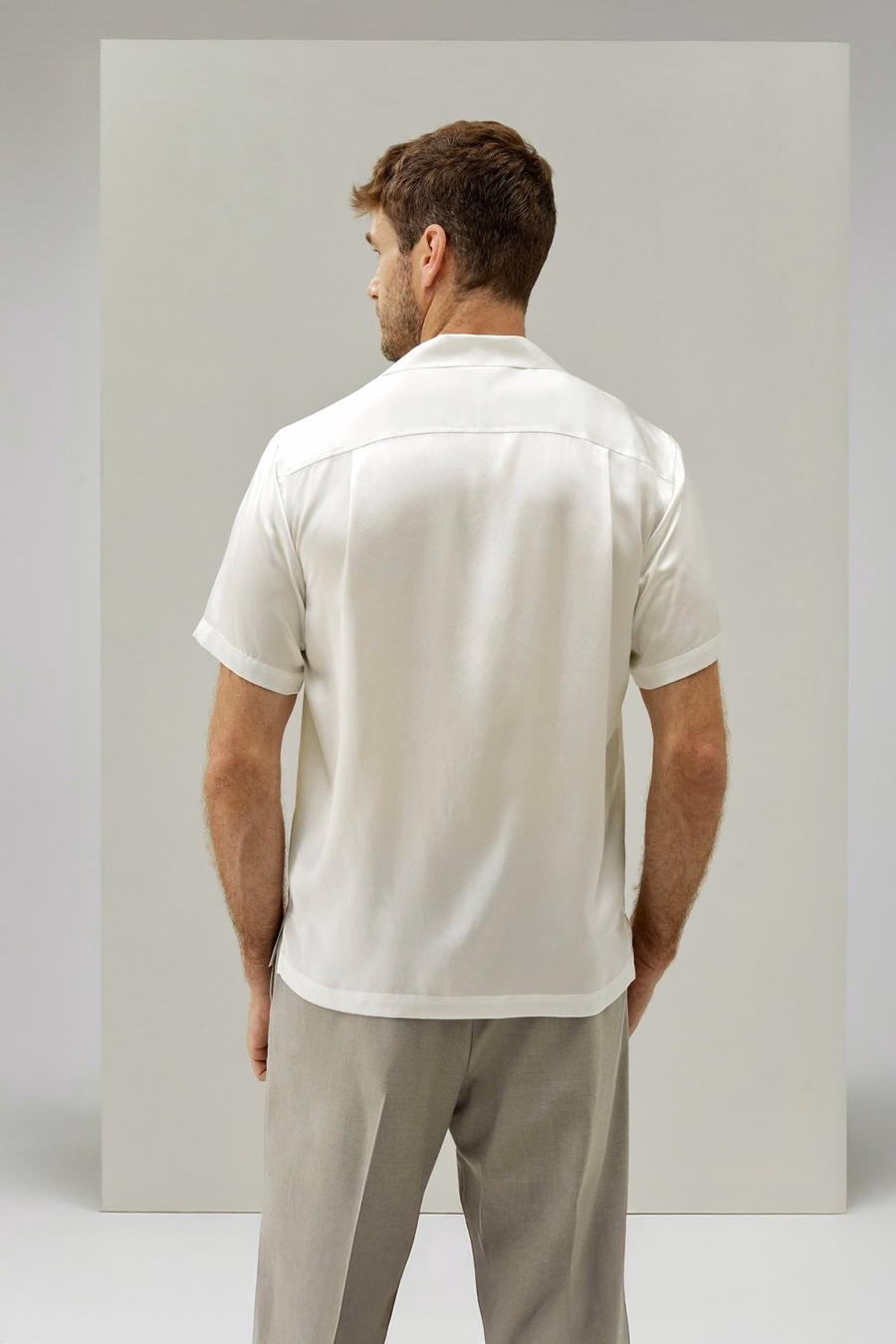 Camisa de Campamento de Seda para Hombre