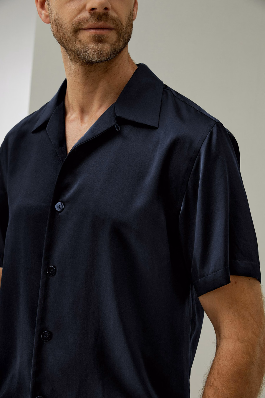 Camisa de Campamento de Seda para Hombre