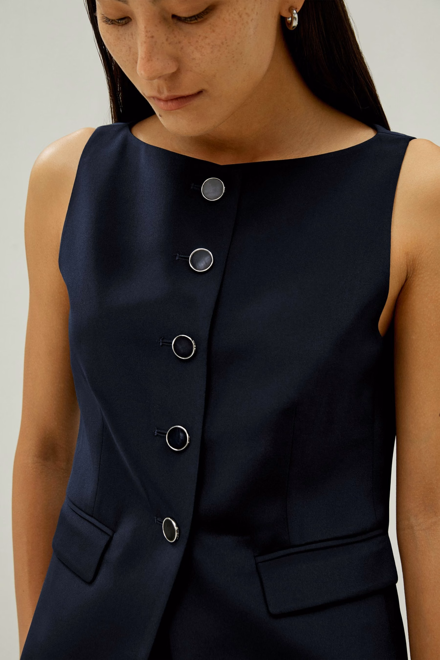 Chaqueta Blazer de Seda con Botones