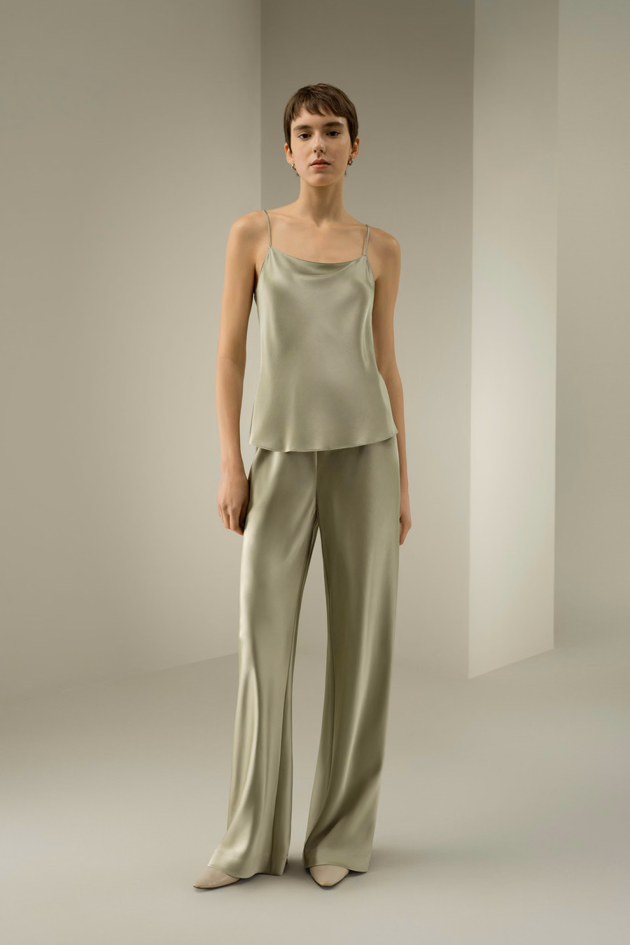 Double-Faced Silk Charmeuse Bias Cami
