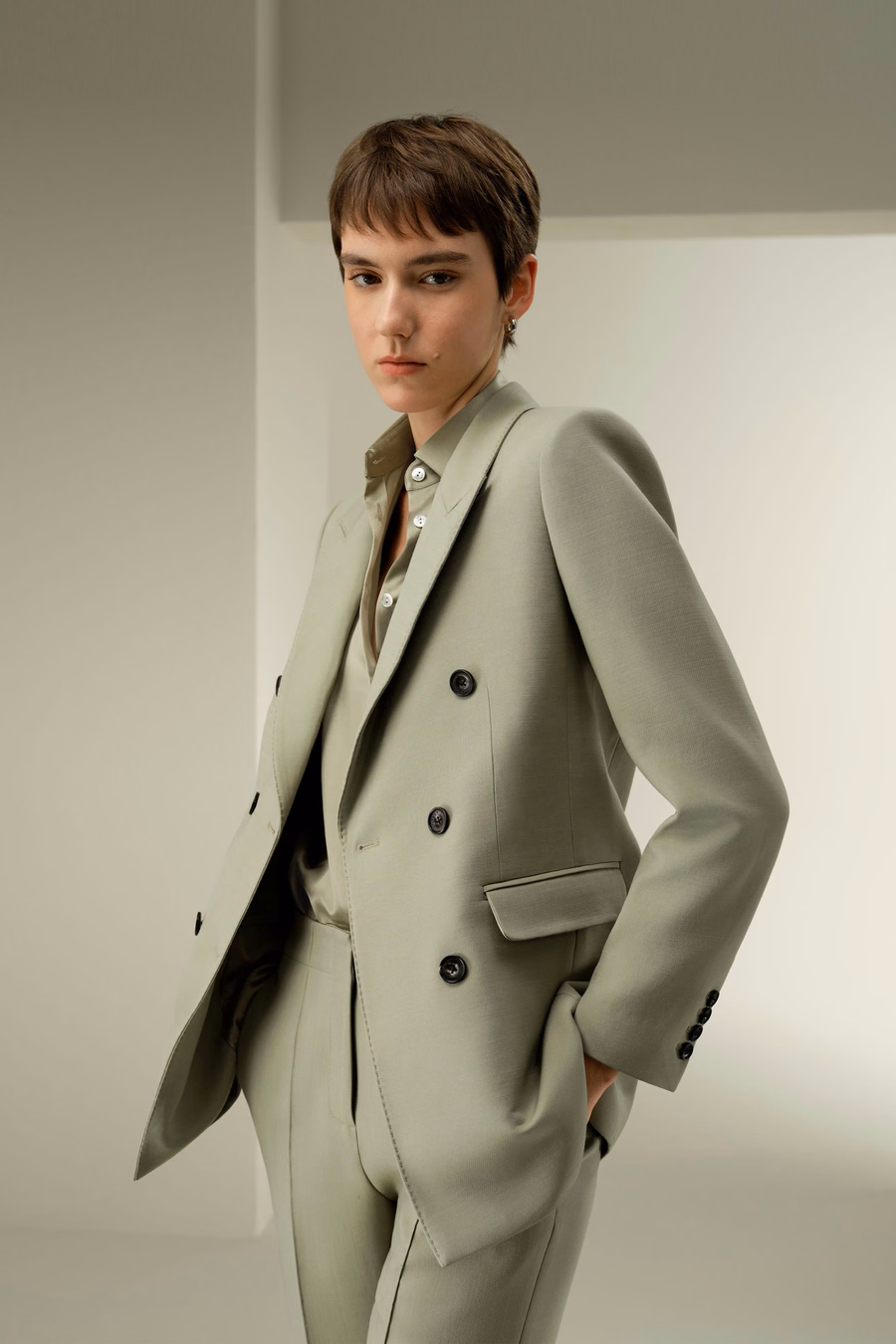 Blazer de solapa cruzada