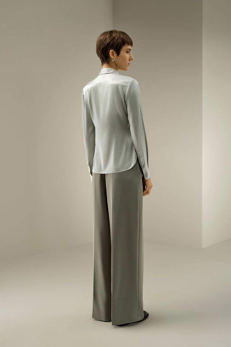 Camisa de seda elegante de corte slim