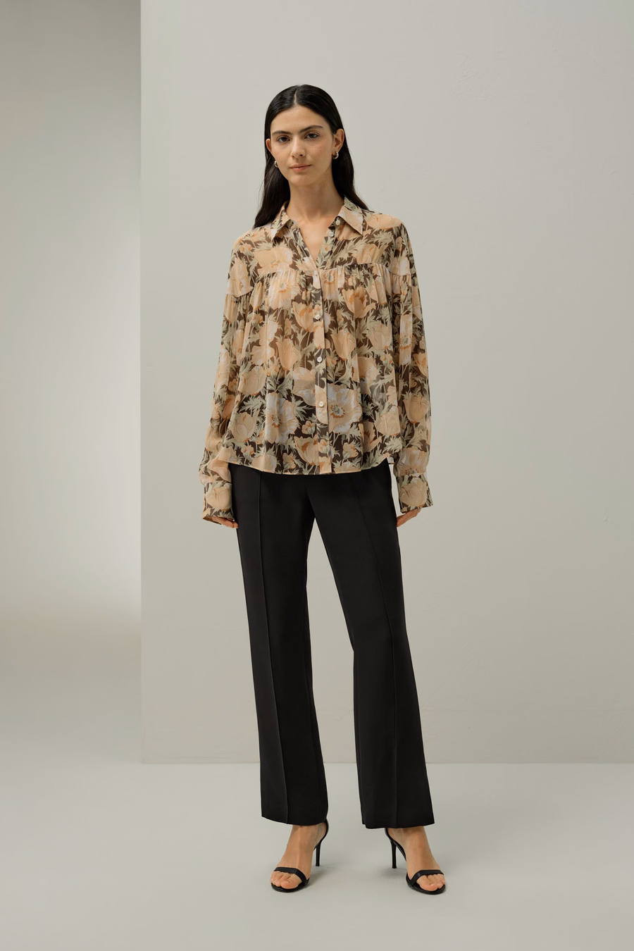 Blusa de seda Poppy Parade - Hecha con tela Liberty
