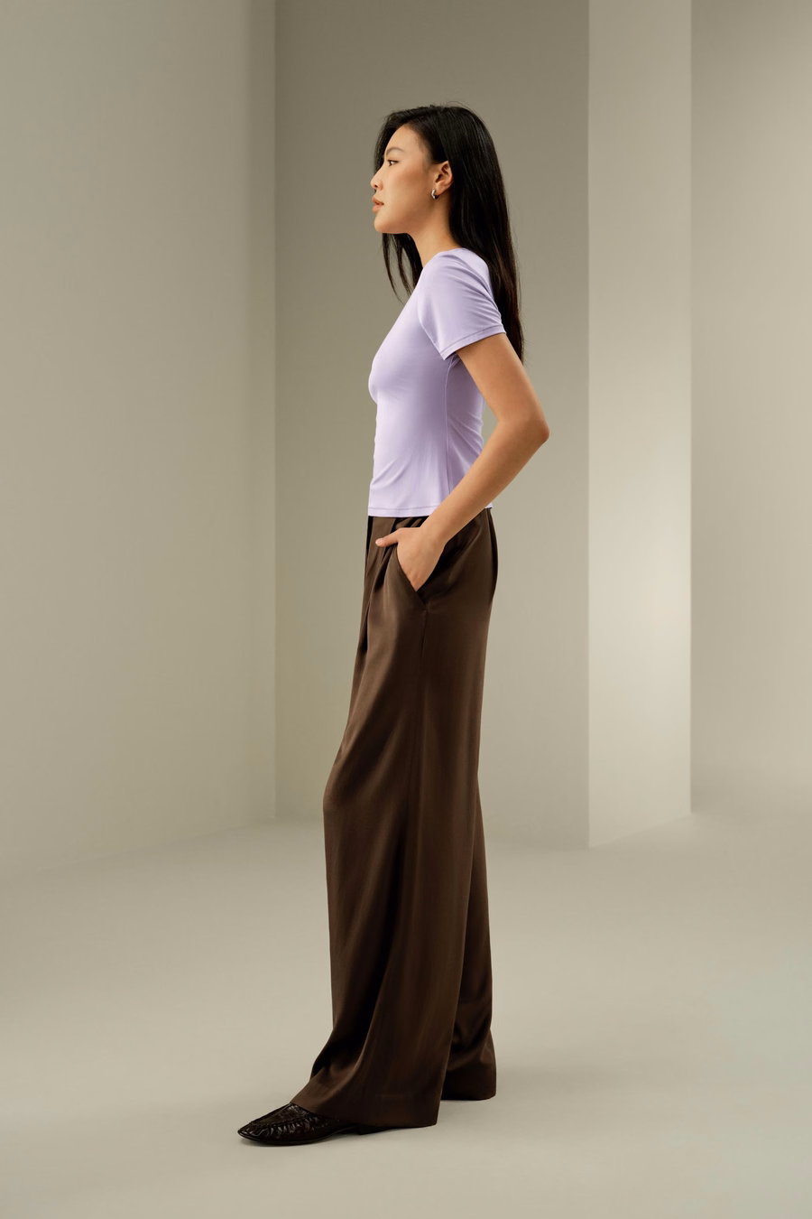 Camisa de Jersey de Seda Ajustada y Slim