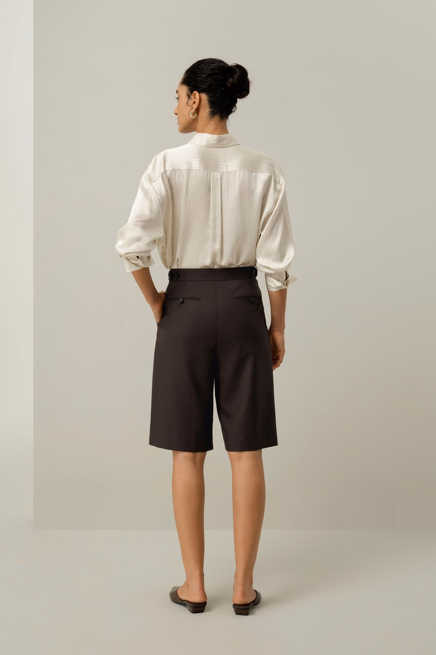 Camisa de seda charmeuse con rayas