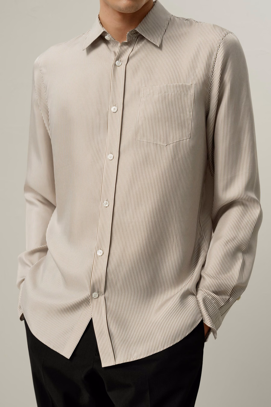 Camiseta de Seda Clásica de Impresión Doble Cara