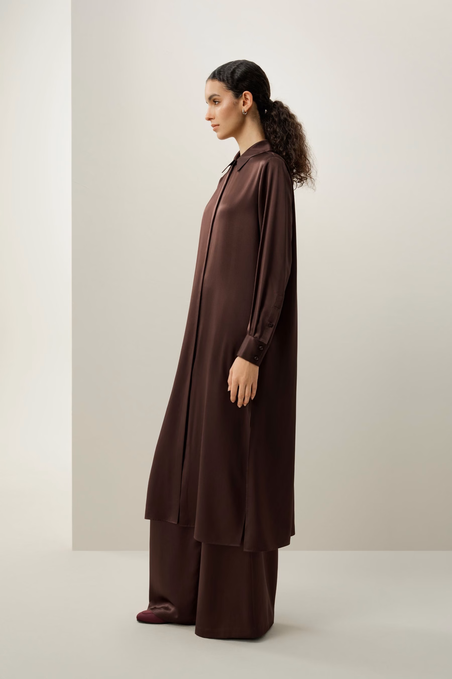 Vestido Camisero de Seda Charmeuse