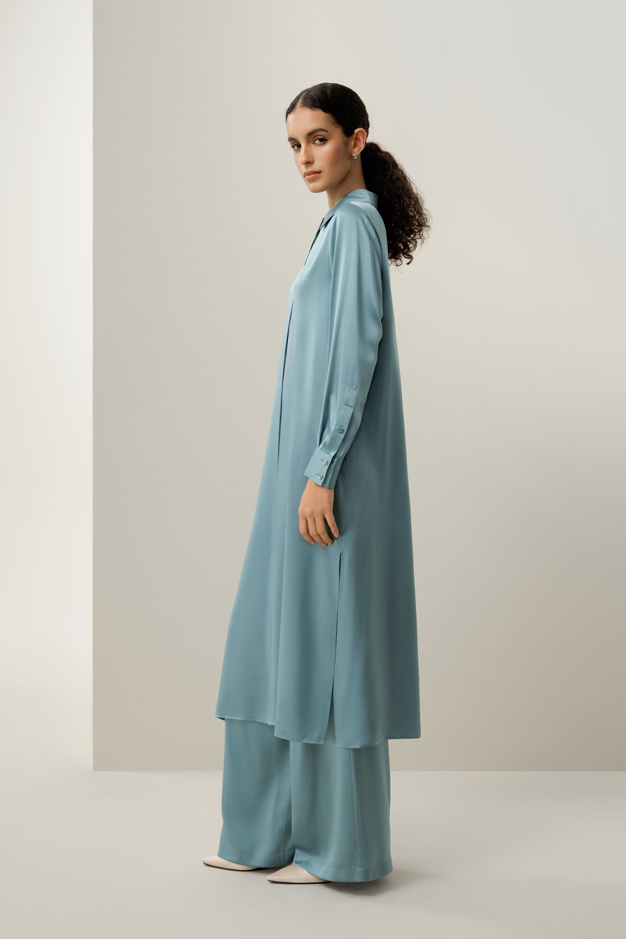 Vestido Camisero de Seda Charmeuse