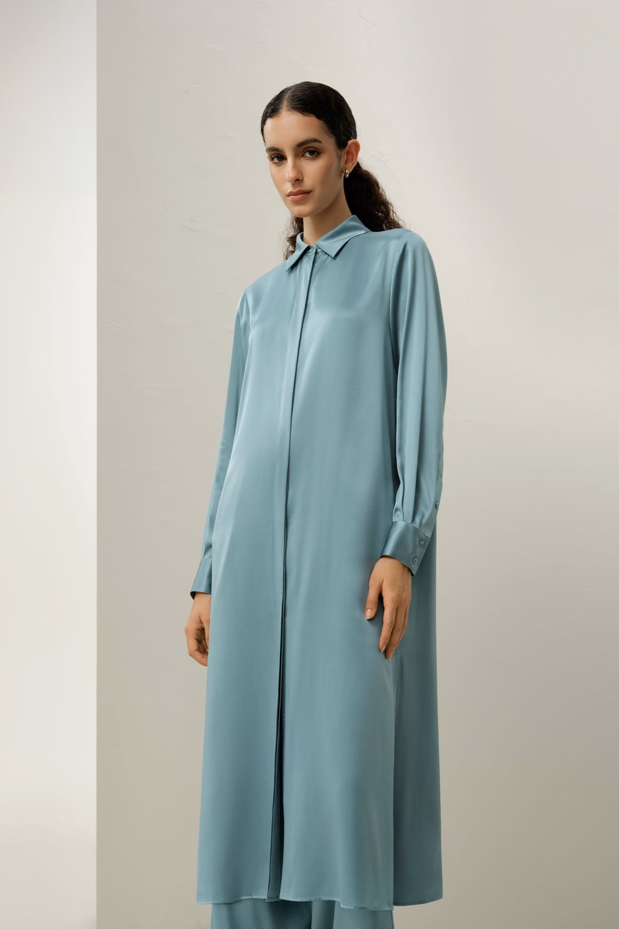 Vestido Camisero de Seda Charmeuse