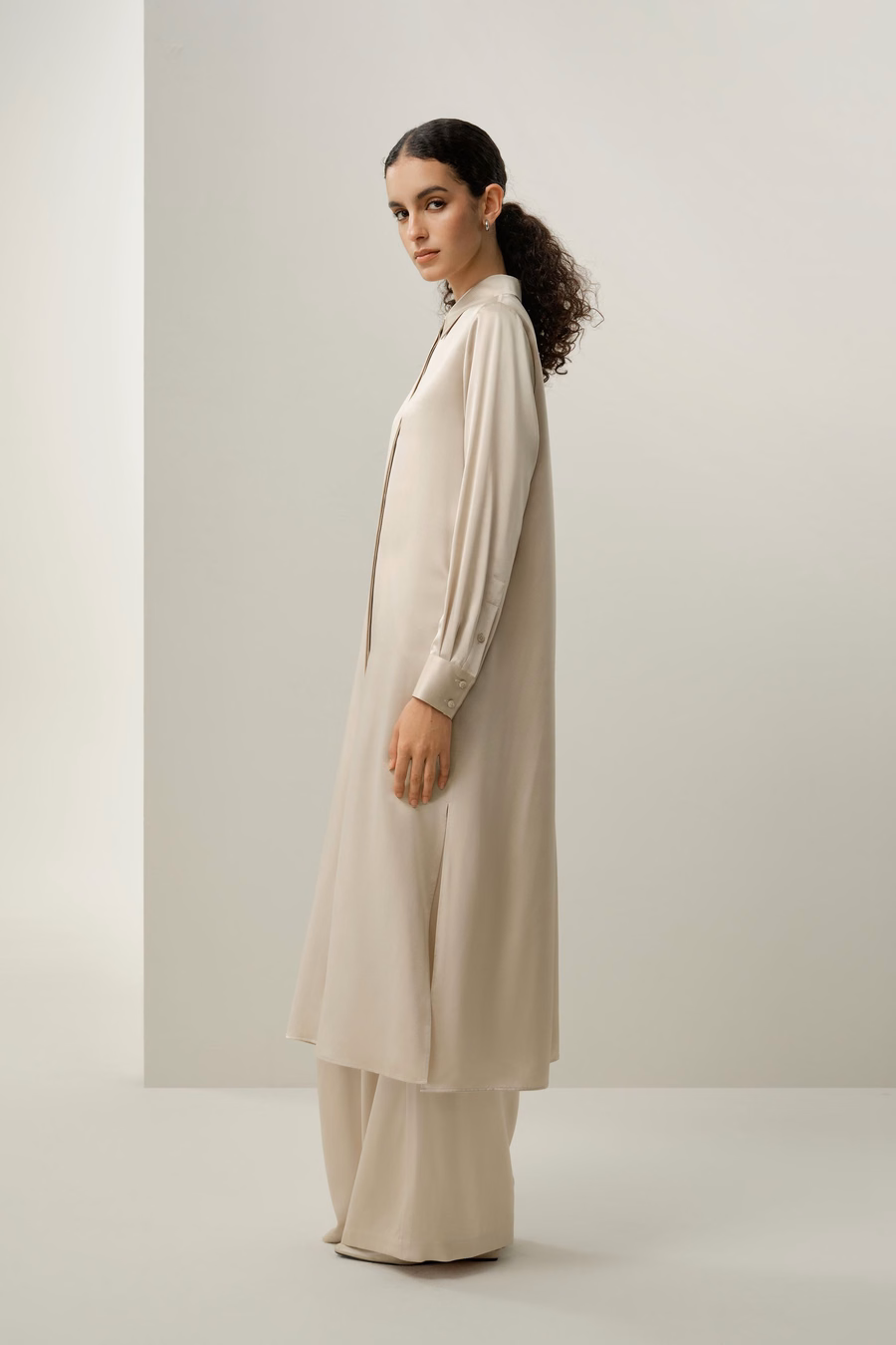 Vestido Camisero de Seda Charmeuse