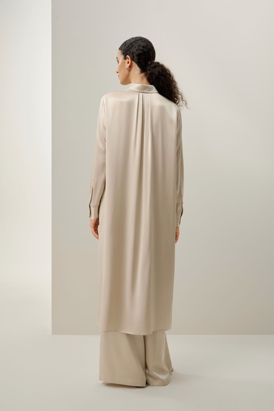 Vestido Camisero de Seda Charmeuse