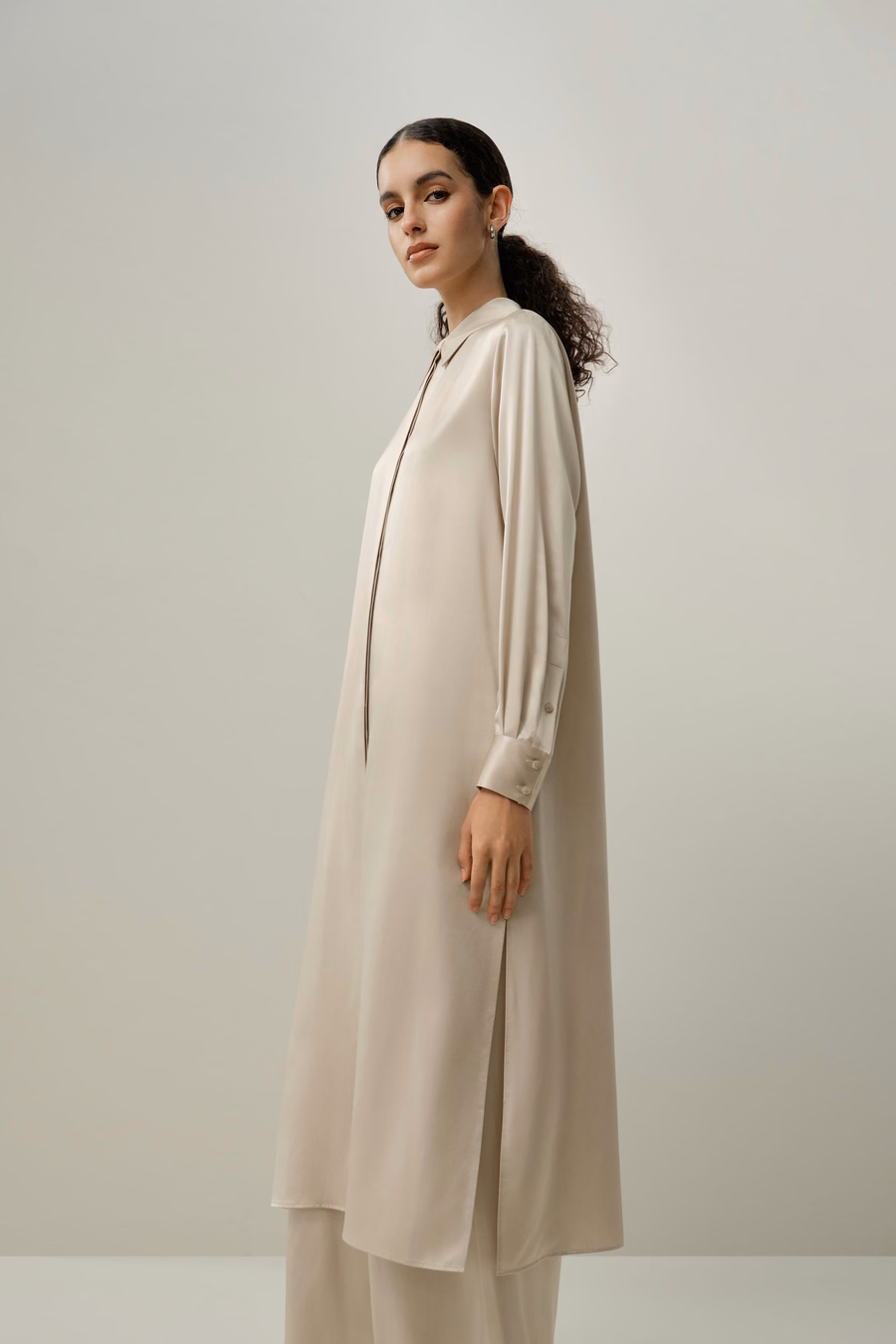 Vestido Camisero de Seda Charmeuse