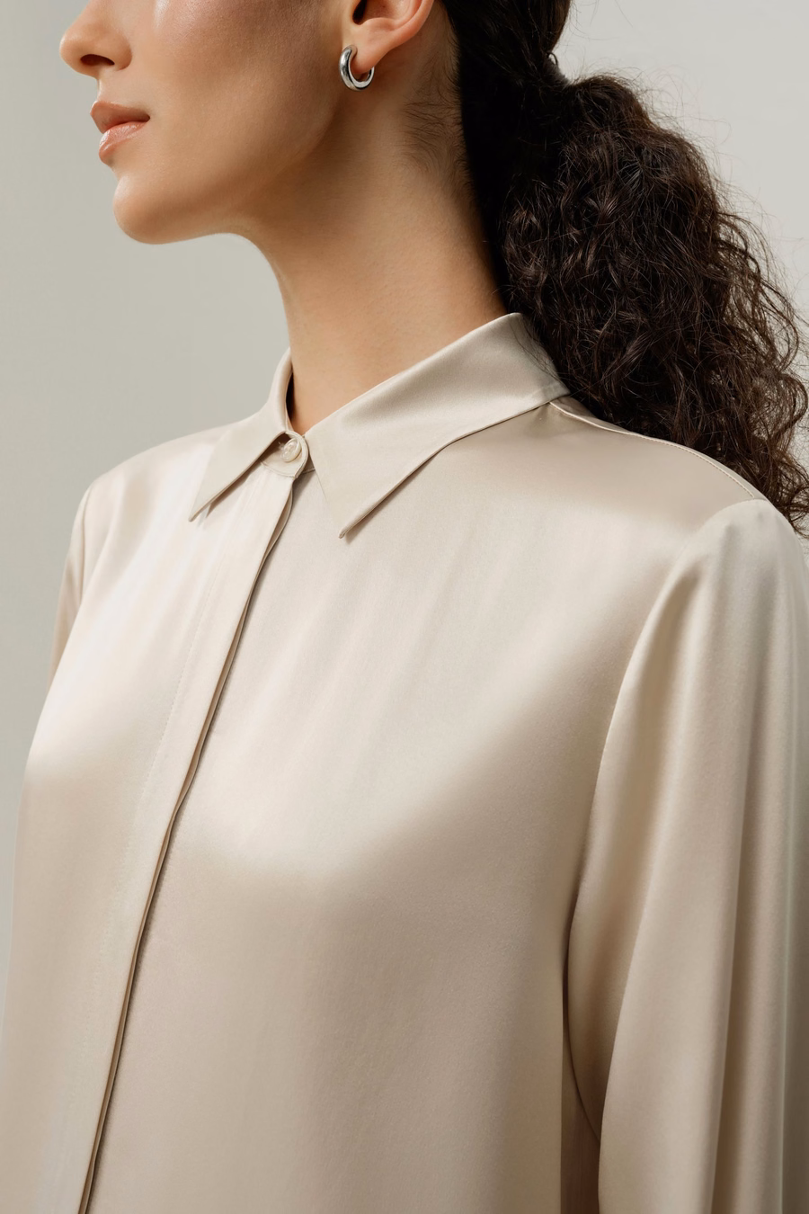 Vestido Camisero de Seda Charmeuse