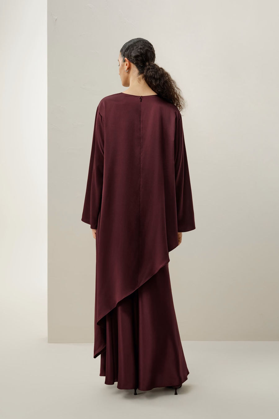 Falda Maxi A-Line de Charmeuse de Seda