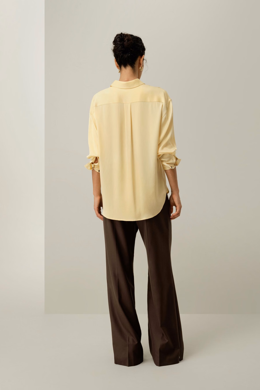 Camisa Oversized de Doble Georgette elástica