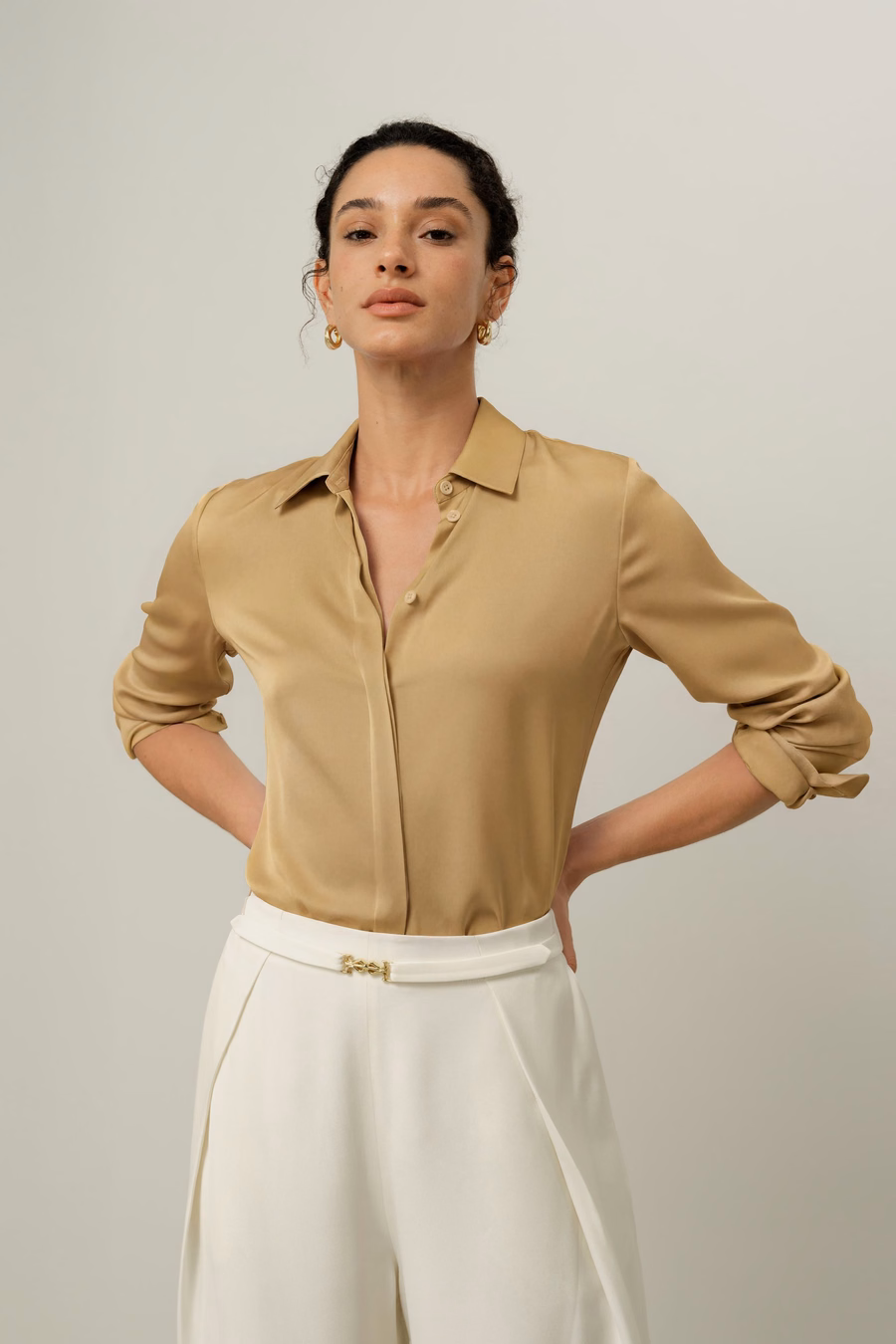Camisa de Georgette Doble Stretch