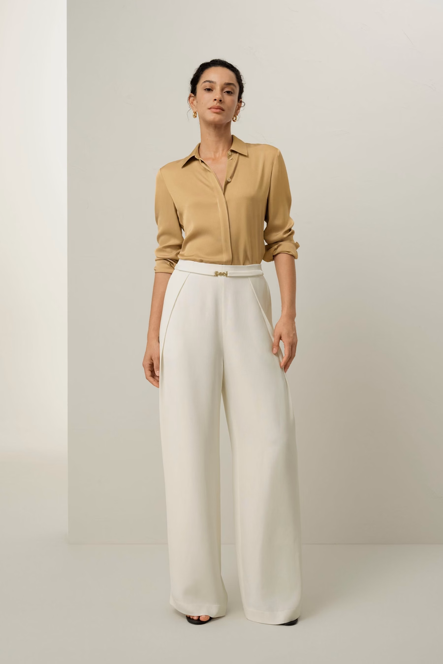 Camisa de Georgette Doble Stretch