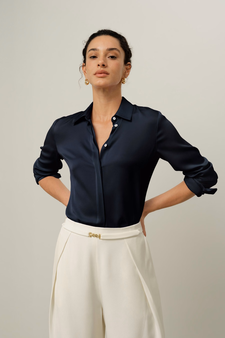 Camisa de Georgette Doble Stretch