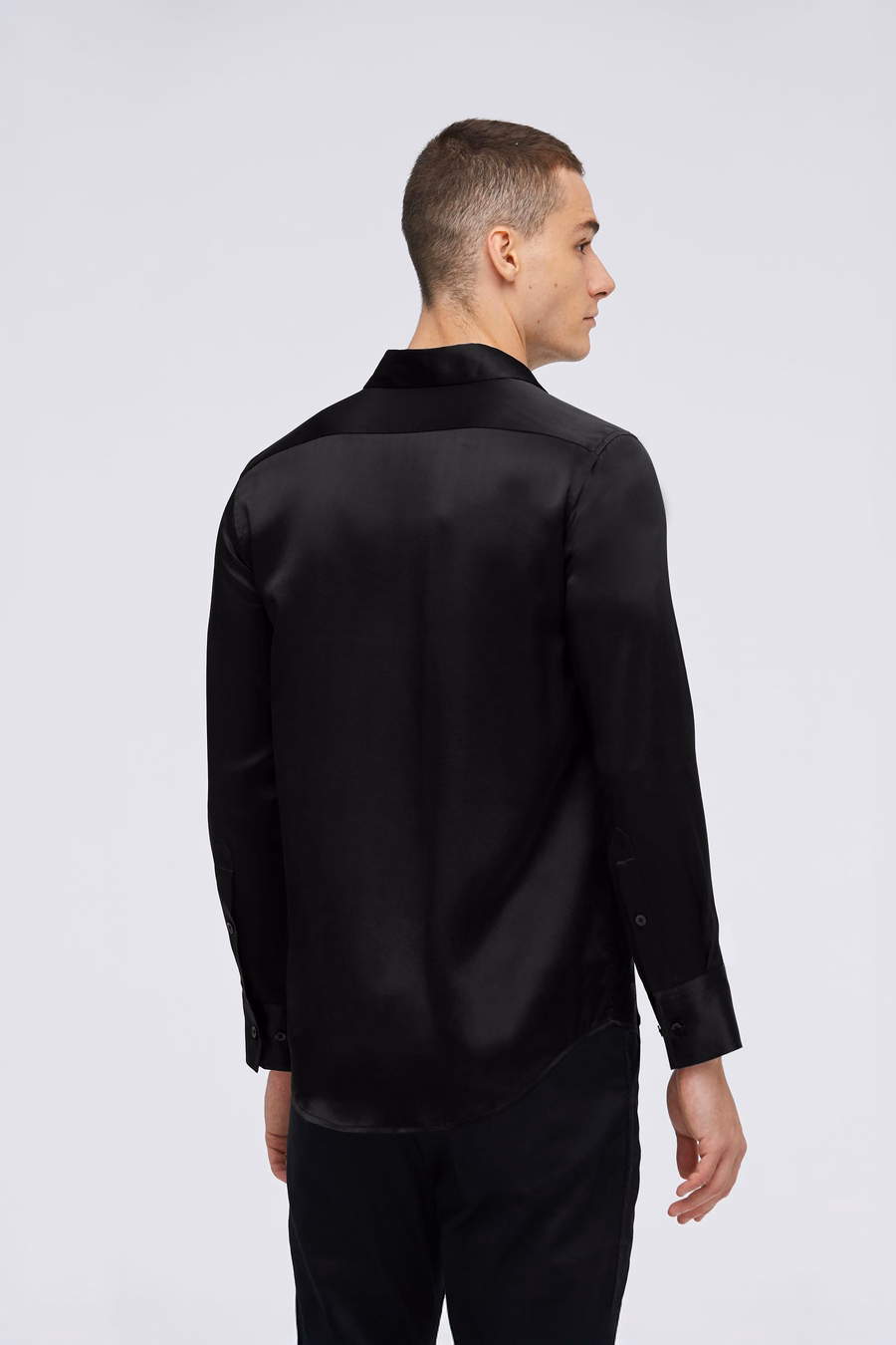 Camisa básica de seda de morera para hombres