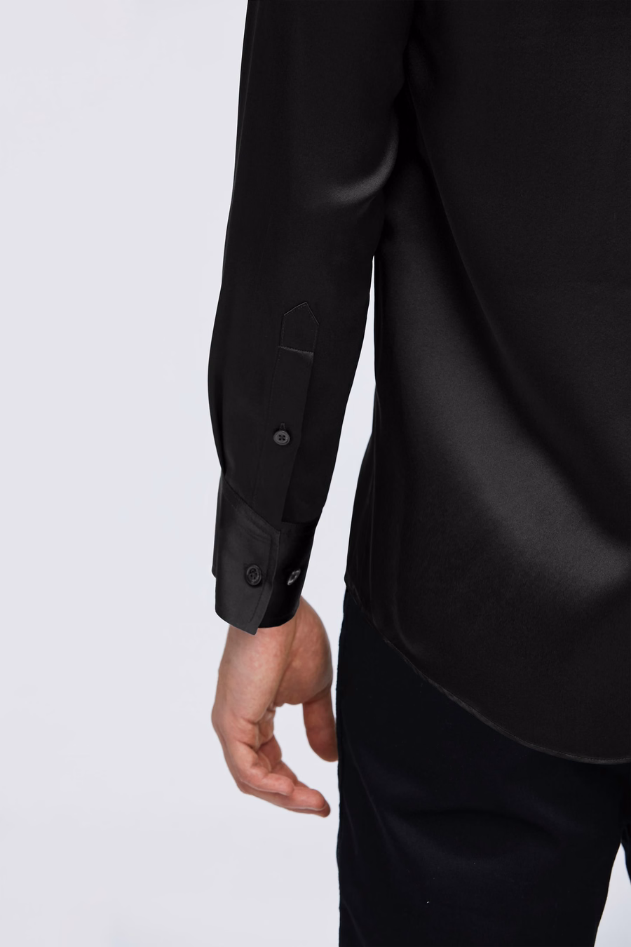 Camisa básica de seda de morera para hombres