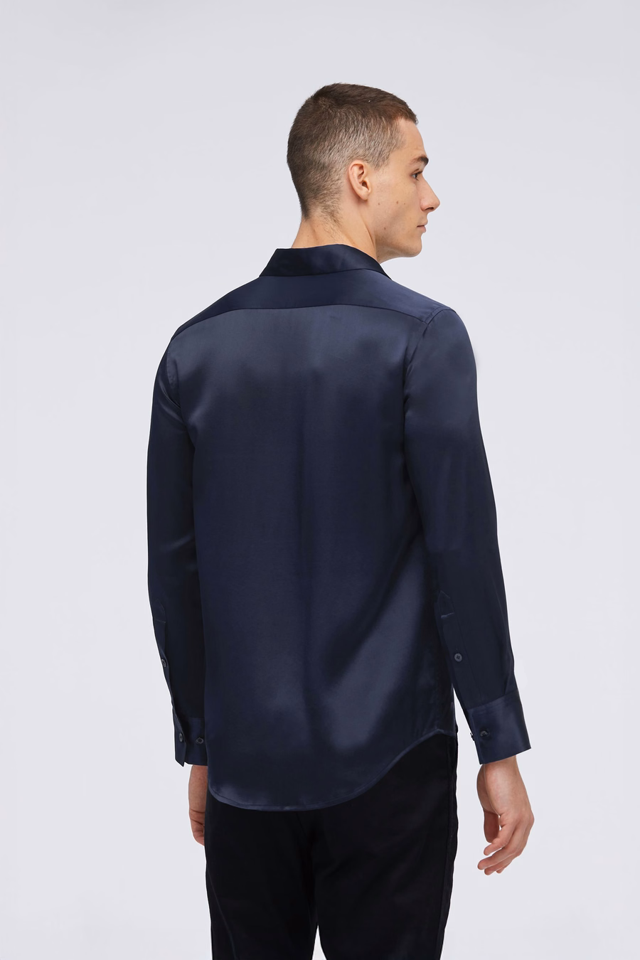 Camisa básica de seda de morera para hombres