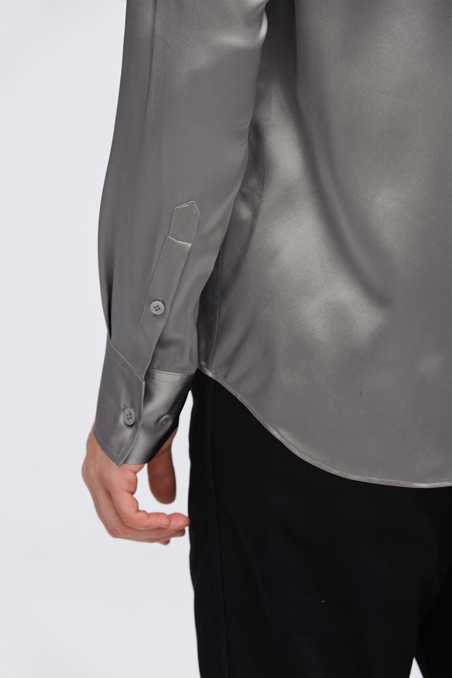Camisa básica de seda de morera para hombres