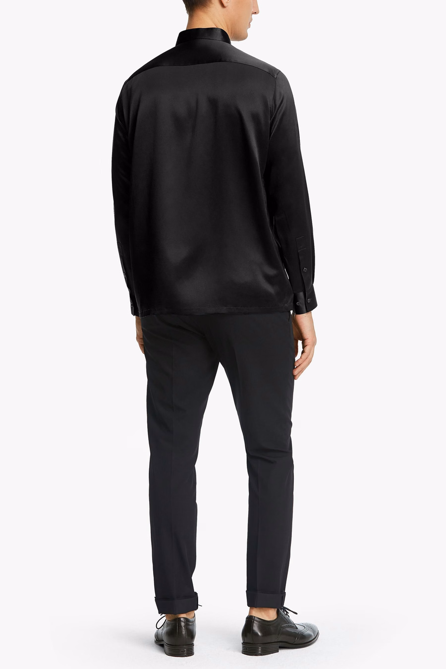 Camisa de Hombre de Seda con Placket Oculto Clásica