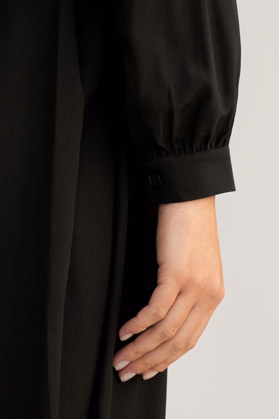 Vestido de seda retro de manga larga para mujer
