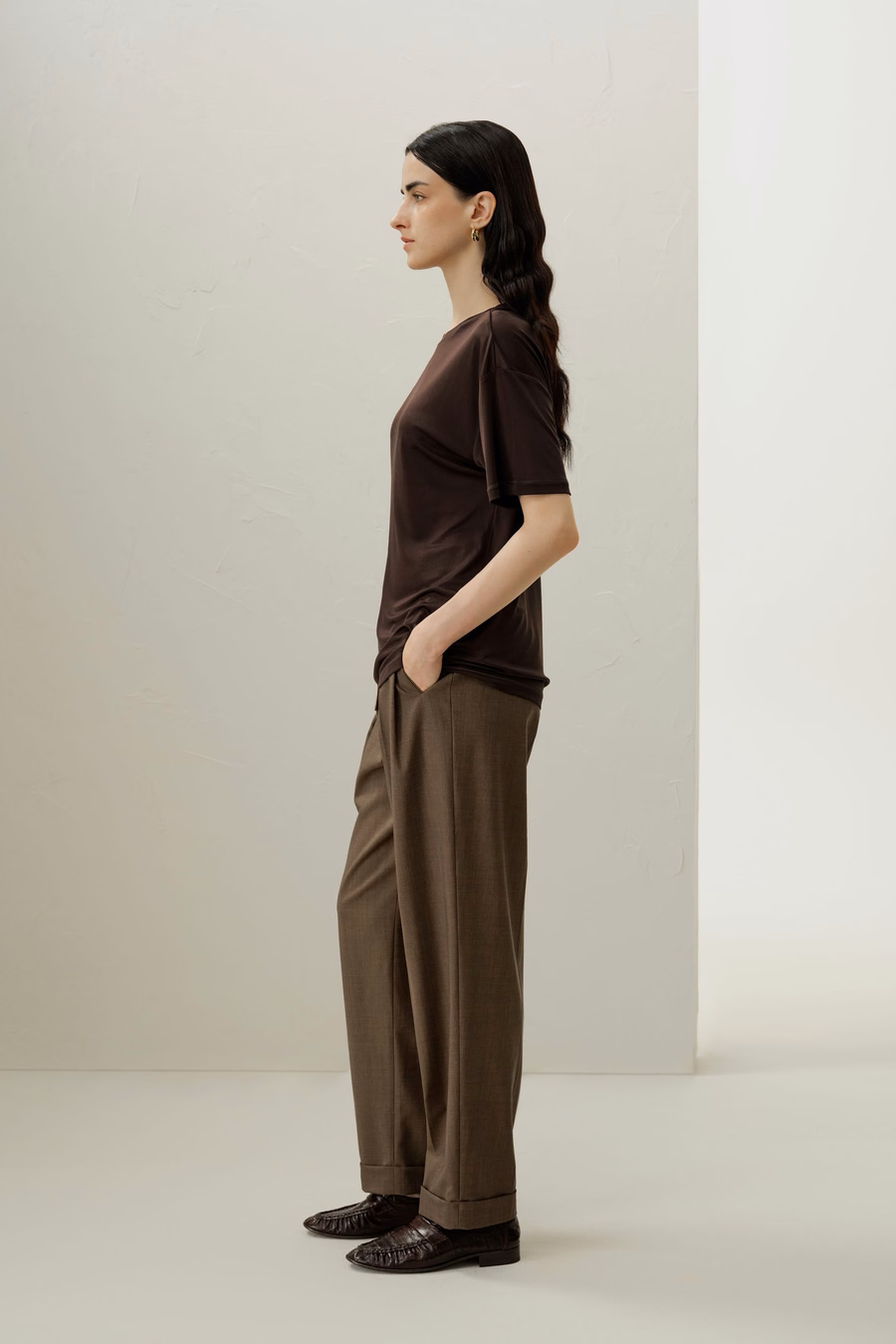Tee de Jersey de Seda Oversized