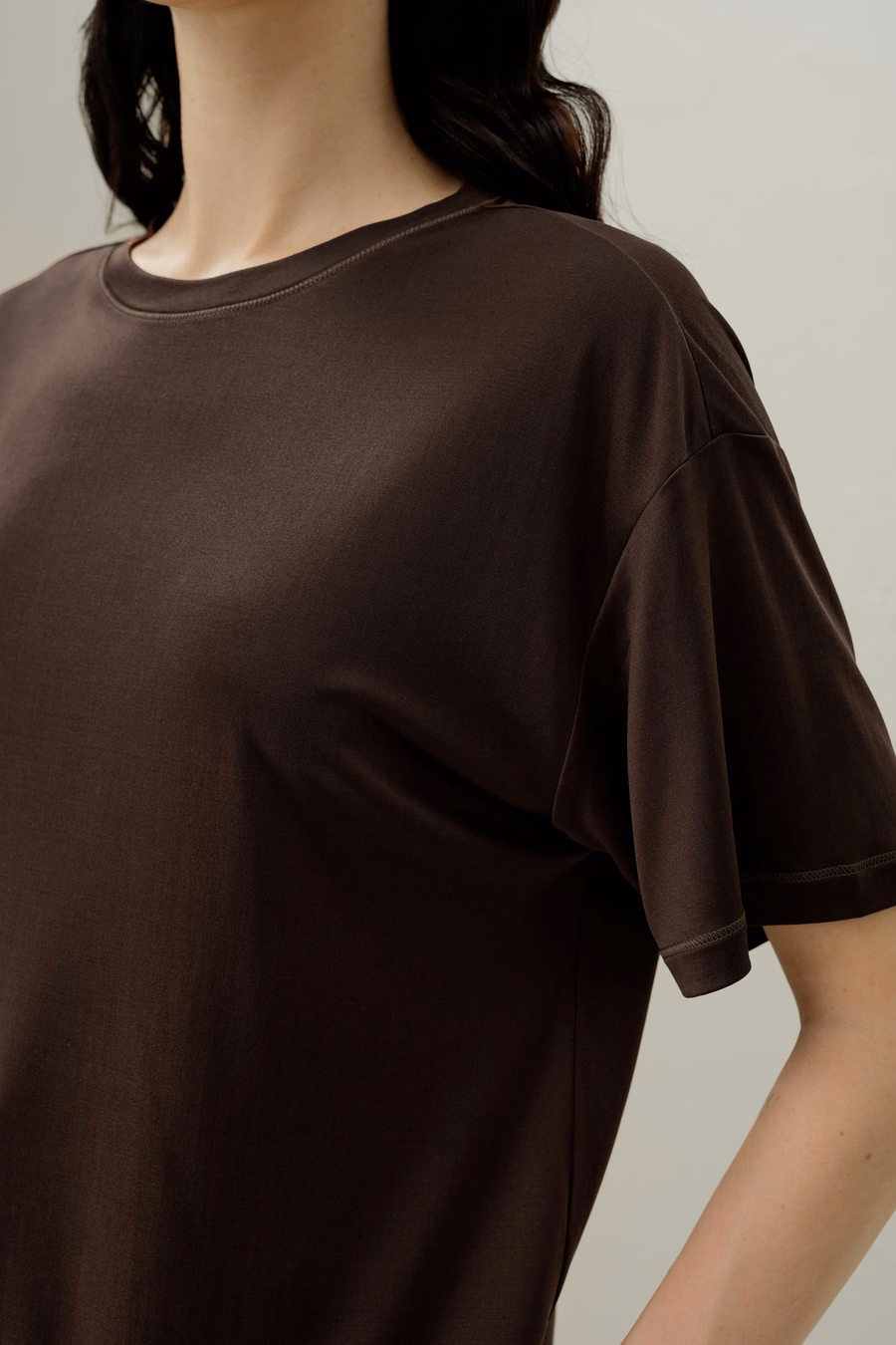 Tee de Jersey de Seda Oversized