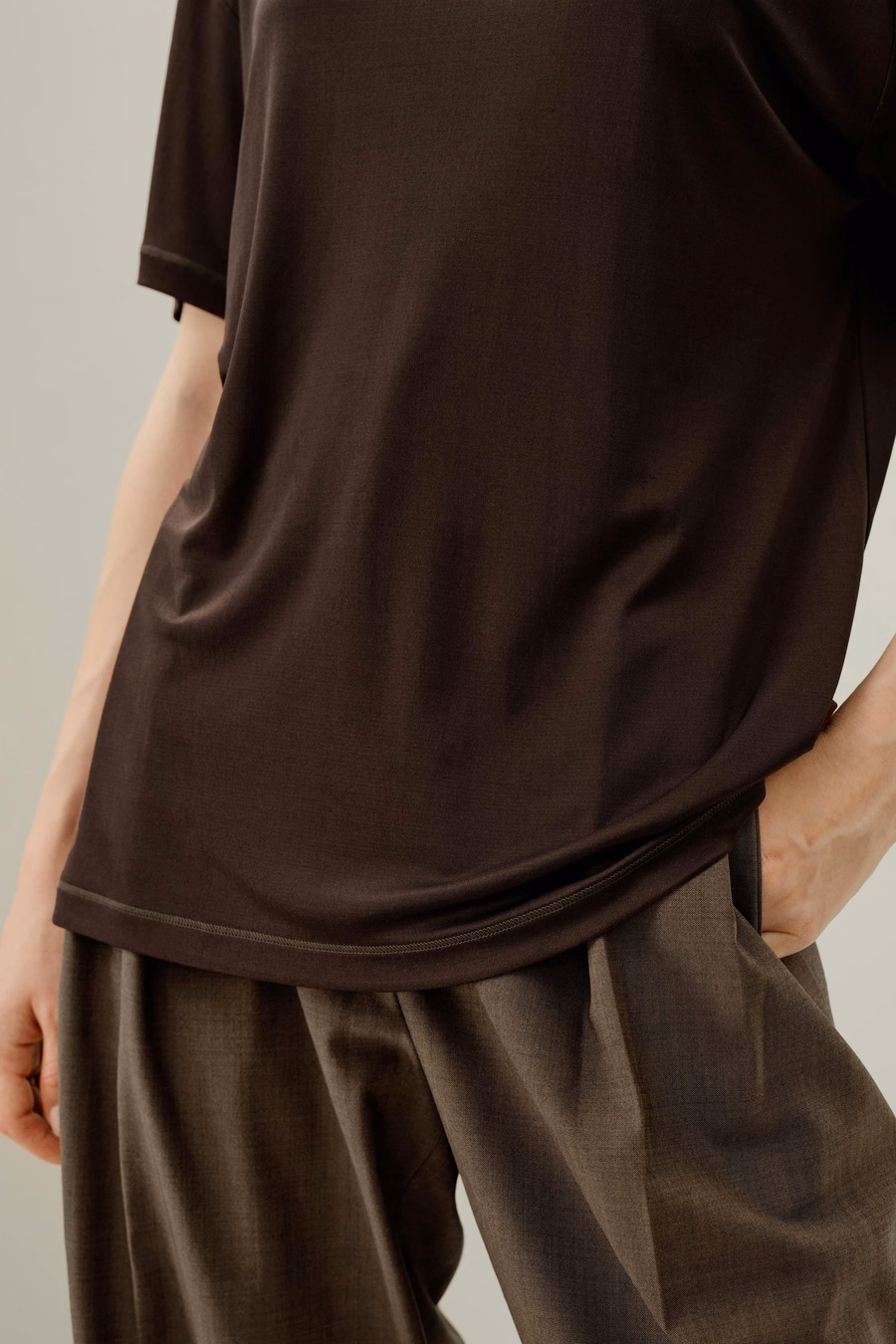 Tee de Jersey de Seda Oversized
