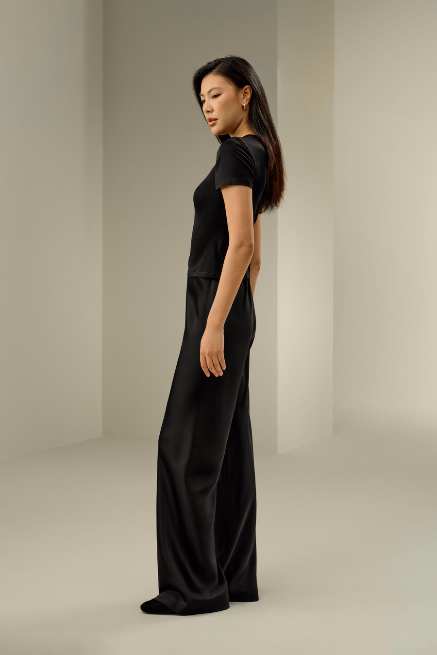 Camisa de Jersey de Seda Ajustada y Slim