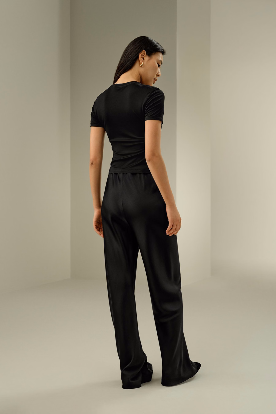 Camisa de Jersey de Seda Ajustada y Slim