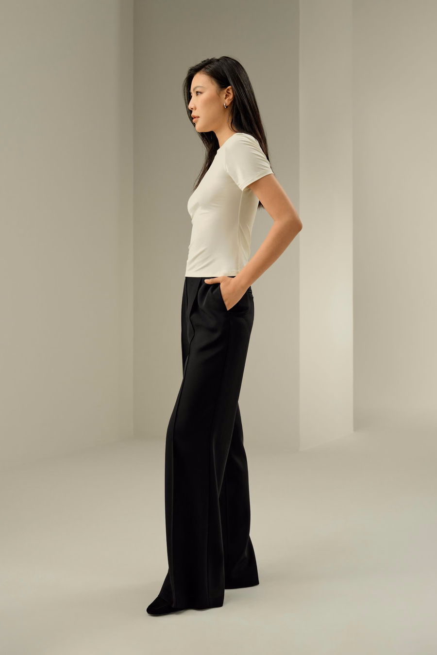 Camisa de Jersey de Seda Ajustada y Slim