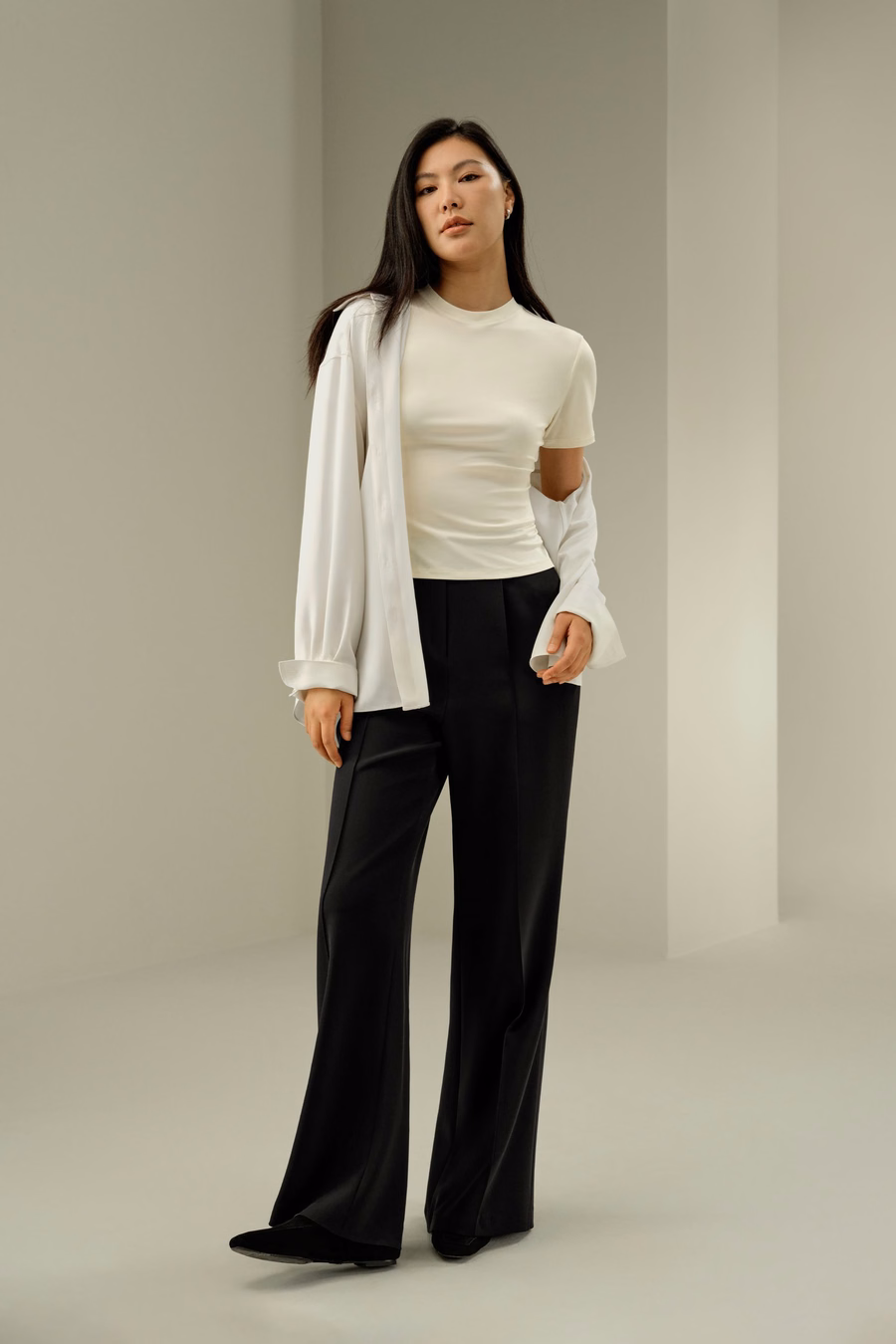 Camisa de Jersey de Seda Ajustada y Slim