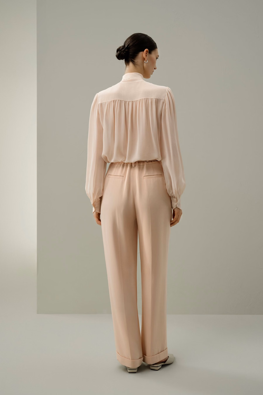 Blusa de Seda Jazmín con Pajarita