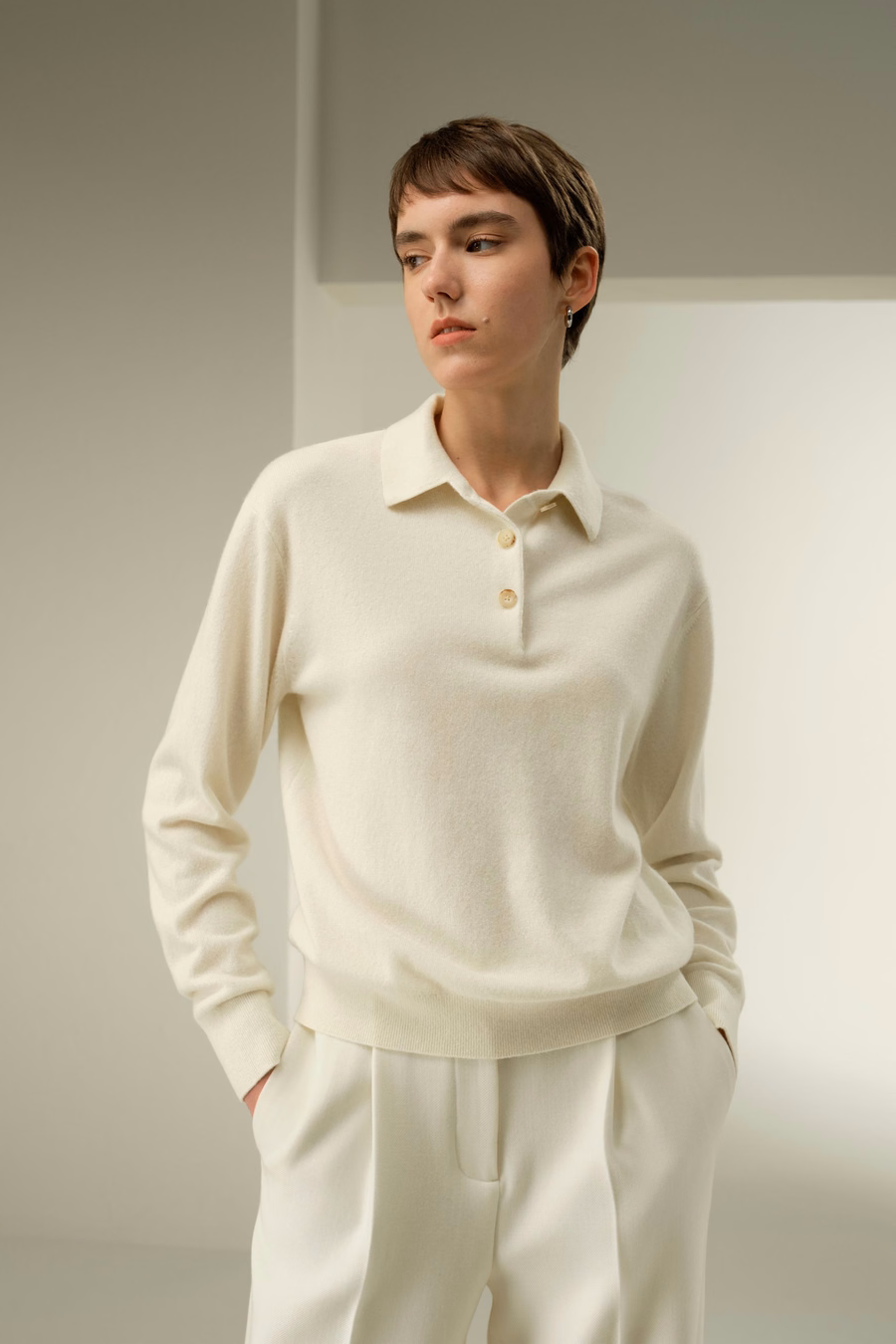 Camisa de polo de cashmere bebé